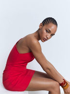 One Shoulder Sheath Mini Dress