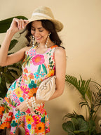 Double Flair Floral Dress