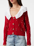 Red Top with Embellished Detail