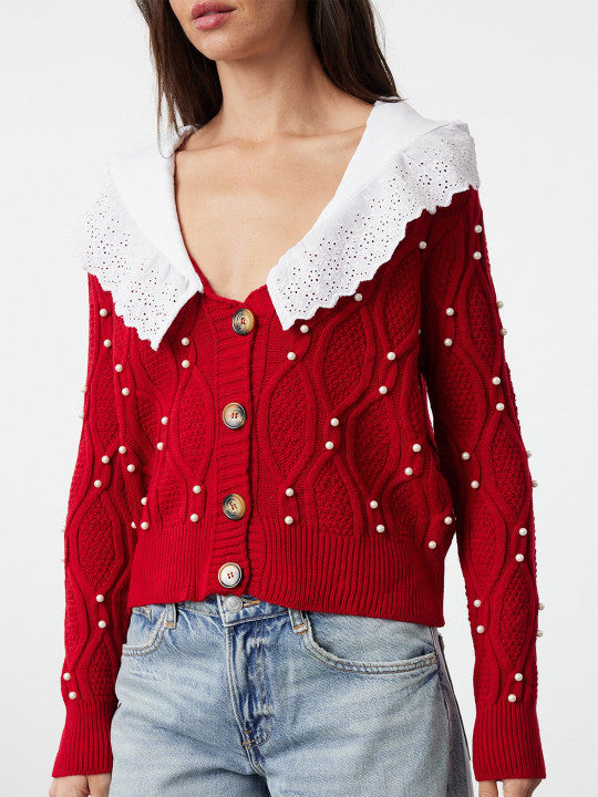 Red Top with Embellished Detail