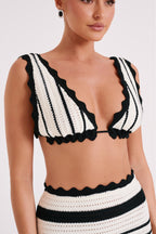 Black-and-white striped co-ord Set
