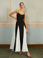 Monochrome Paneled A-Line Gown